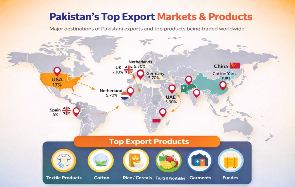 Pakistan Exports by Countries
